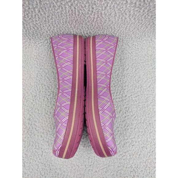 Crocs Women's size 10 Purple Pink Plaid Flats Casual Shoes - Picture 6 of 12